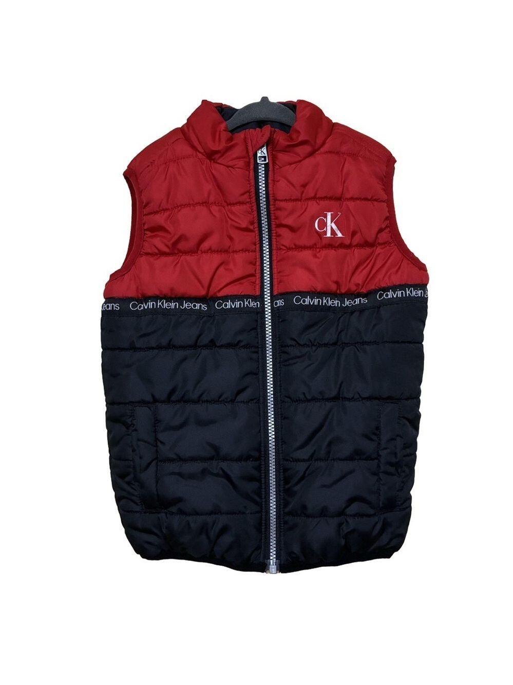 Calvin Klein Jeans Full Zip Puffer Vest Toddler 5 Red Black Lightweight Jacket